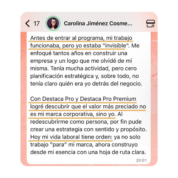 Testimonio — Carolina Jiménez